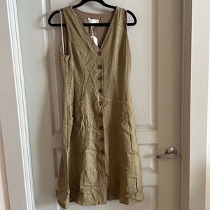 NWT Womens olive Linen dress